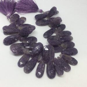 30% Off Sale Rare Amazing Quality 40 Pcs Natural Lepidolite Faceted Pear Shape Gemstone Beads, 12/16 Mm High Quality Beads An Amazing Item