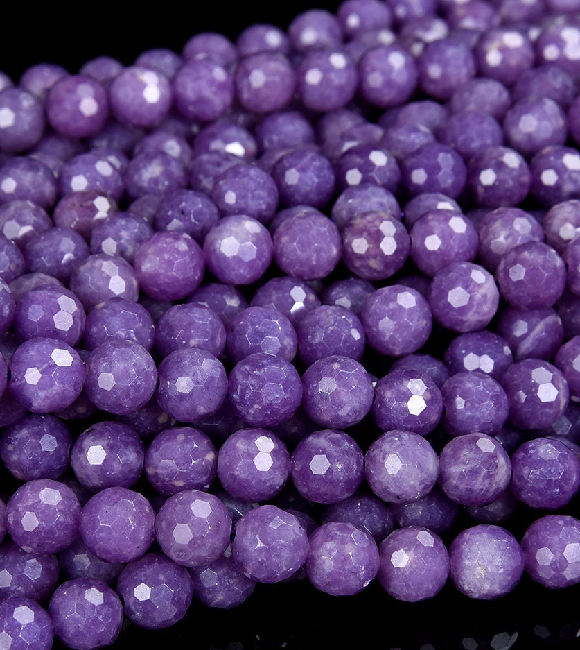 4mm Genuine Natural Lavender Lepidolite Gemstone Grade Aaa Purple Micro Faceted Round Loose Beads 15 Inch Full Strand (80007175-a246)