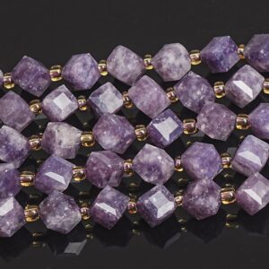 8mm Dark Purple Lepidolite Beads Grade Aaa Genuine Natural Gemstone Faceted Cube Loose Beads 15"/7.5" Bulk Lot Options