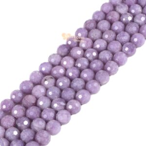 8MM Faceted Lepidolite Lithium Mica round ball loose beads gemstone bead jewelry making handmade strand