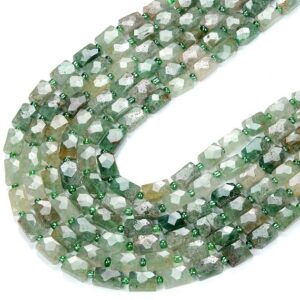Natural Green Lepidolite Gemstone 10x14mm Micro Faceted Rectangle Loose Beads Bulk Lot 1,2,6,12 And 50 (d418)