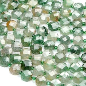 Natural Green Lepidolite Gemstone 10x10mm Micro Faceted Square Loose Beads (d418)