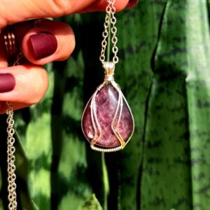 Lepidolite Necklace - AAA grade - for Calming Stress & Anxiety - in sterling silver - lepidolite crystal - crystal necklace Lepidolite Necklace - AAA grade - for Calming Stress & Anxiety - in sterling silver - lepidolite crystal - crystal necklace