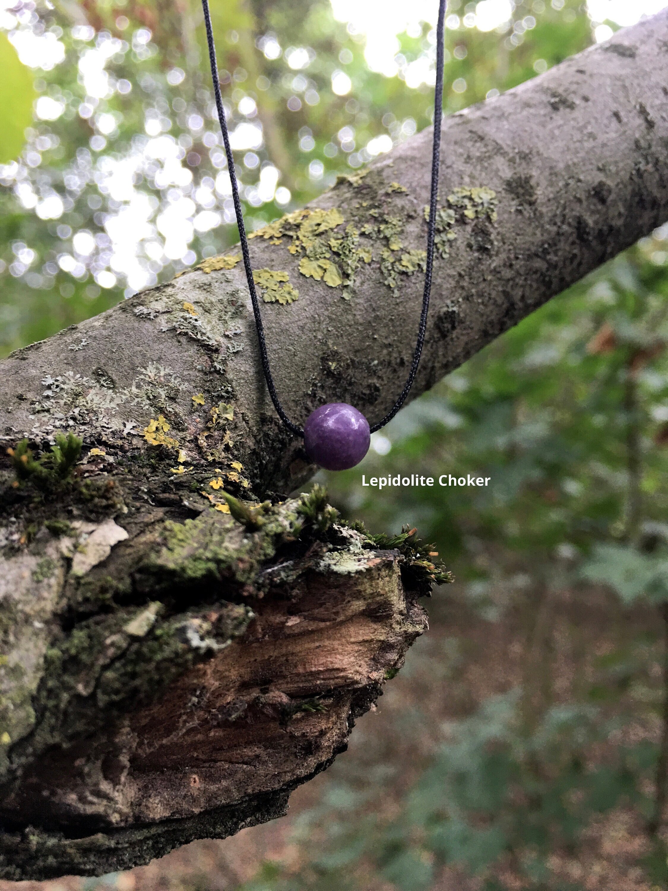 Lepidolite Choker Necklace, Lepidolite Jewellery, Minimalist Jewelry