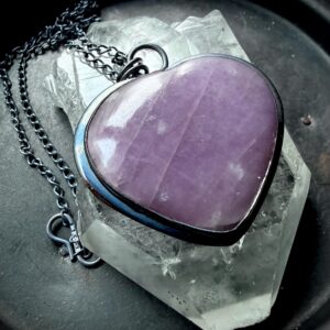 Lepidolite Necklace, Heart Necklace, Gift For Her, Purple Stone Necklace Lepidolite Necklace, Heart Necklace, Gift For Her, Purple Stone Necklace