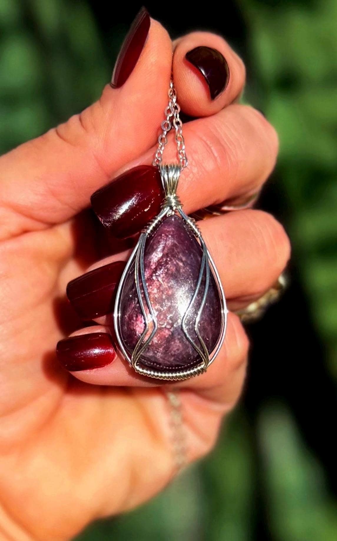 Lepidolite Necklace In Sterling Silver - Aaa Grade - For Calming Stress & Anxiety