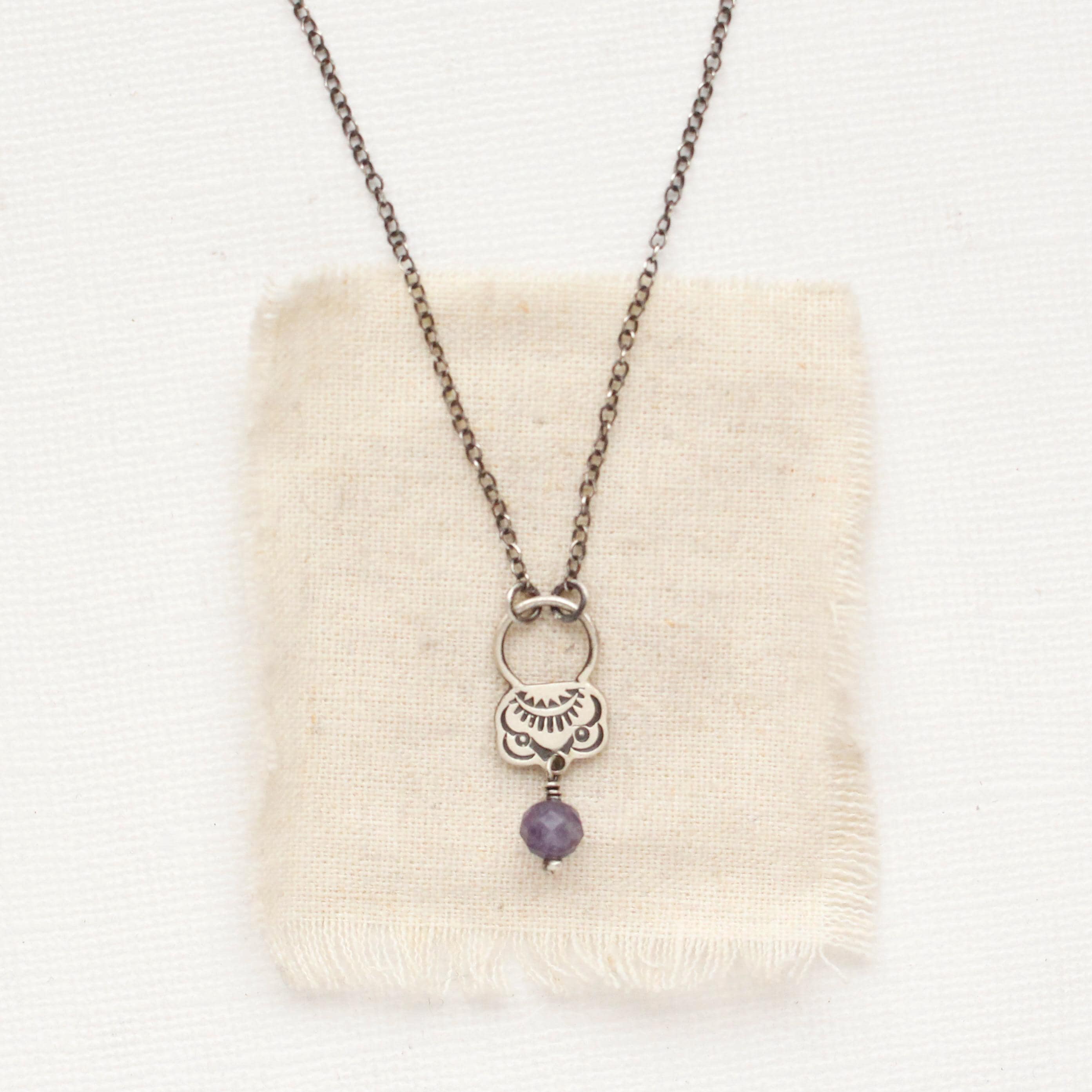 Jolie Lepidolite Necklace, Romantic Silver Necklace, Purple Gemstone Necklace, Hand Stamped Silver Jewelry, Vintage Inspired Jewelry Jolie Lepidolite Necklace, Romantic Silver Necklace, Purple Gemstone Necklace, Hand Stamped Silver Jewelry, Vintage Inspired Jewelry