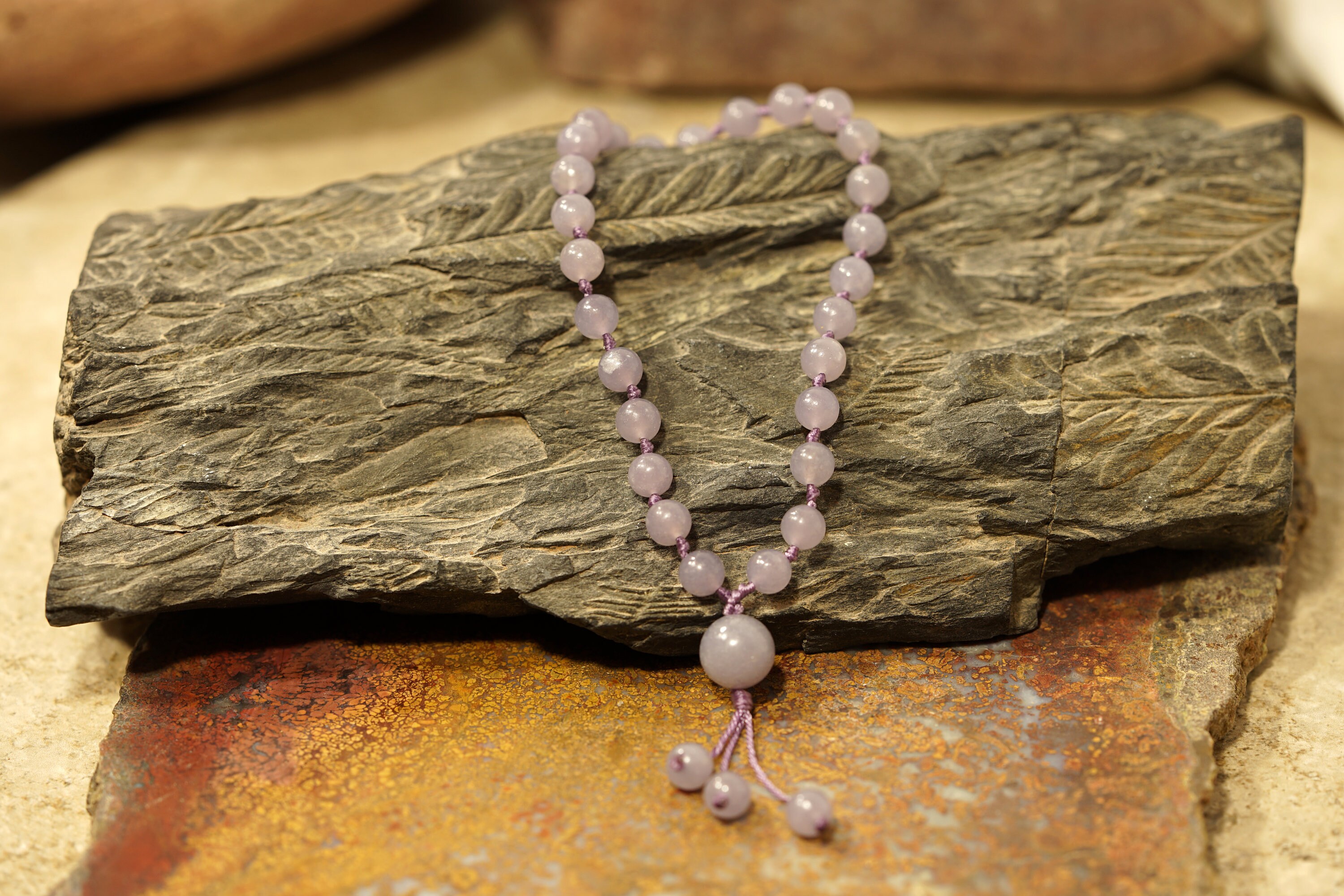 Lepidolite Mala Pocket Mala • Lepidolite Worry Beads • 27+1 Bead Mala • 8mm • Worry Beads • Hand Mala • Jewelry Men • Quarter Mala • 3566