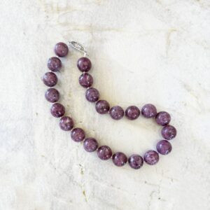 Natural Lepidolite Necklace - 18mm Pink Rare Handcrafted Jewelry Natural Lepidolite Necklace - 18mm Pink Rare Handcrafted Jewelry