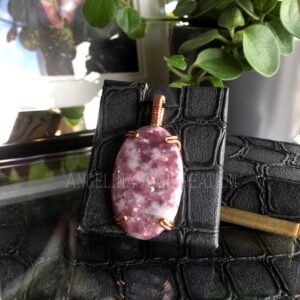 Oval Lepidolite Necklace, Jewelry Gifts Oval Lepidolite Necklace, Jewelry Gifts