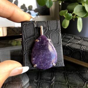 Teardrop Lepidolite Necklace: Handmade Jewelry Gift Teardrop Lepidolite Necklace: Handmade Jewelry Gift