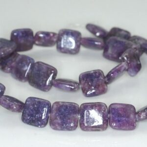 12x12mm Purple Lepidolite Gemstone Grade Aa Square Loose Beads 15.5 Inch Full Strand (90188348-670)
