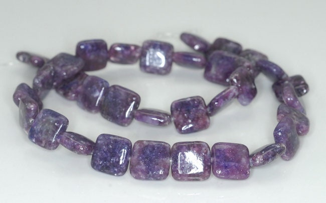 12x12mm Purple Lepidolite Gemstone Grade Aa Square Loose Beads 15.5 Inch Full Strand (90188348-670)