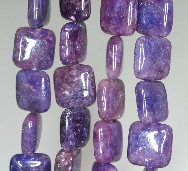 12x12mm Violet Purple Lepidolite Gemstone Grade Aa Square Loose Beads 7.5 Inch Half Strand (90187900-669)