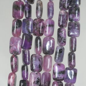 12x8mm Purple Lepidolite Gemstone Grade Ab Rectangle Loose Beads 16 Inch Full Strand (90188388-663)
