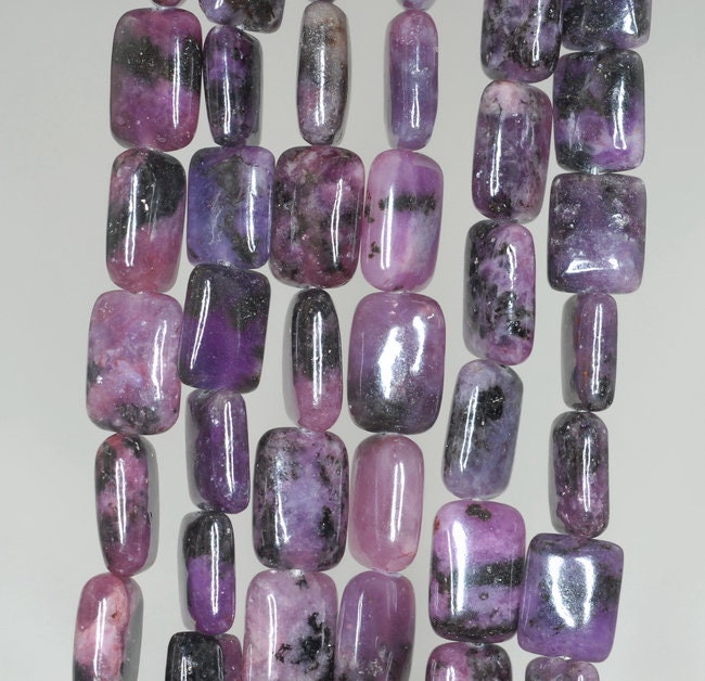 12x8mm Purple Lepidolite Gemstone Grade Ab Rectangle Loose Beads 16 Inch Full Strand (90188388-663)