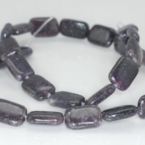 14x10mm Dark Purple Lepidolite Gemstone Grade A Rectangle Loose Beads 7.5 Inch Half Strand (90187885-664)