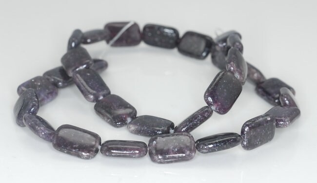 14x10mm Dark Purple Lepidolite Gemstone Grade A Rectangle Loose Beads 7.5 Inch Half Strand (90187885-664)