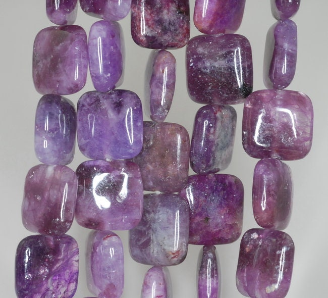 14x14mm Violet Purple Lepidolite Gemstone Grade Aa Square Loose Beads 16 Inch Full Strand (90188328-665)
