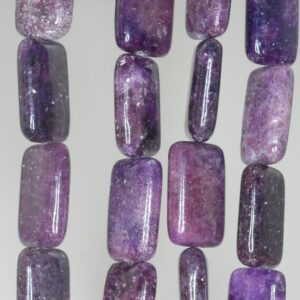 20x12mm Purple Lepidolite Gemstone Grade A Rectangle Loose Beads 8 Inch Half Strand (90187894-666)