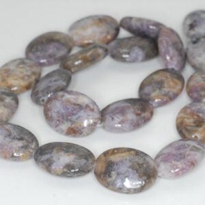 20x15mm Brown Purple Lepidolite Gemstone Grade Ab Oval Loose Beads 15.5 Inch Full Strand (90188229-662)