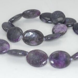 20x15mm Dark Purple Lepidolite Gemstone Grade Ab Oval Loose Beads 7.5 Inch Half Strand (90187936-662)