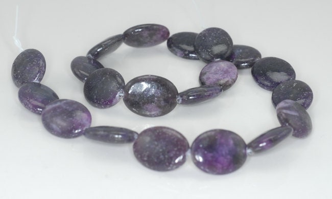 20x15mm Dark Purple Lepidolite Gemstone Grade Ab Oval Loose Beads 7.5 Inch Half Strand (90187936-662)