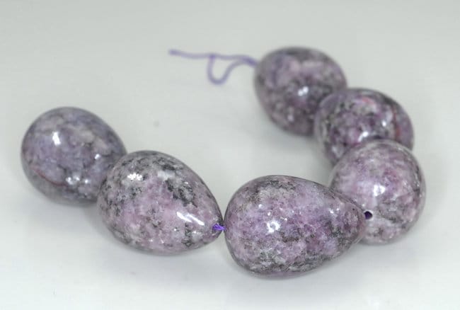 30x22mm Purple White Lepidolite Gemstone Grade Aa Teardrop Loose Beads 7 Inch Half Strand (90187952-707b)
