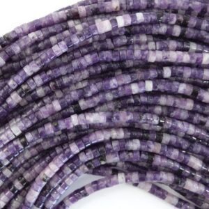 4mm Natural Light Purple Lepidolite Heishi Disc Beads 15.5" Strand