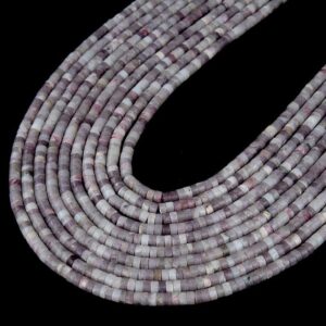 4x2mm Lilac Lepidolite Gemstone Heishi Discs Beads Loose Beads Bulk Lot 1,2,6,12 And 50 (p16)