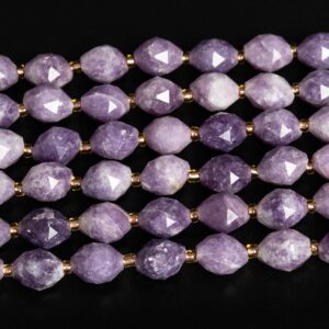 8mm Purple Lepidolite Beads Grade Aa Genuine Natural Gemstone Drum Barrel Rice Bead Loose Beads 15"/7.5" Bulk Lot Options