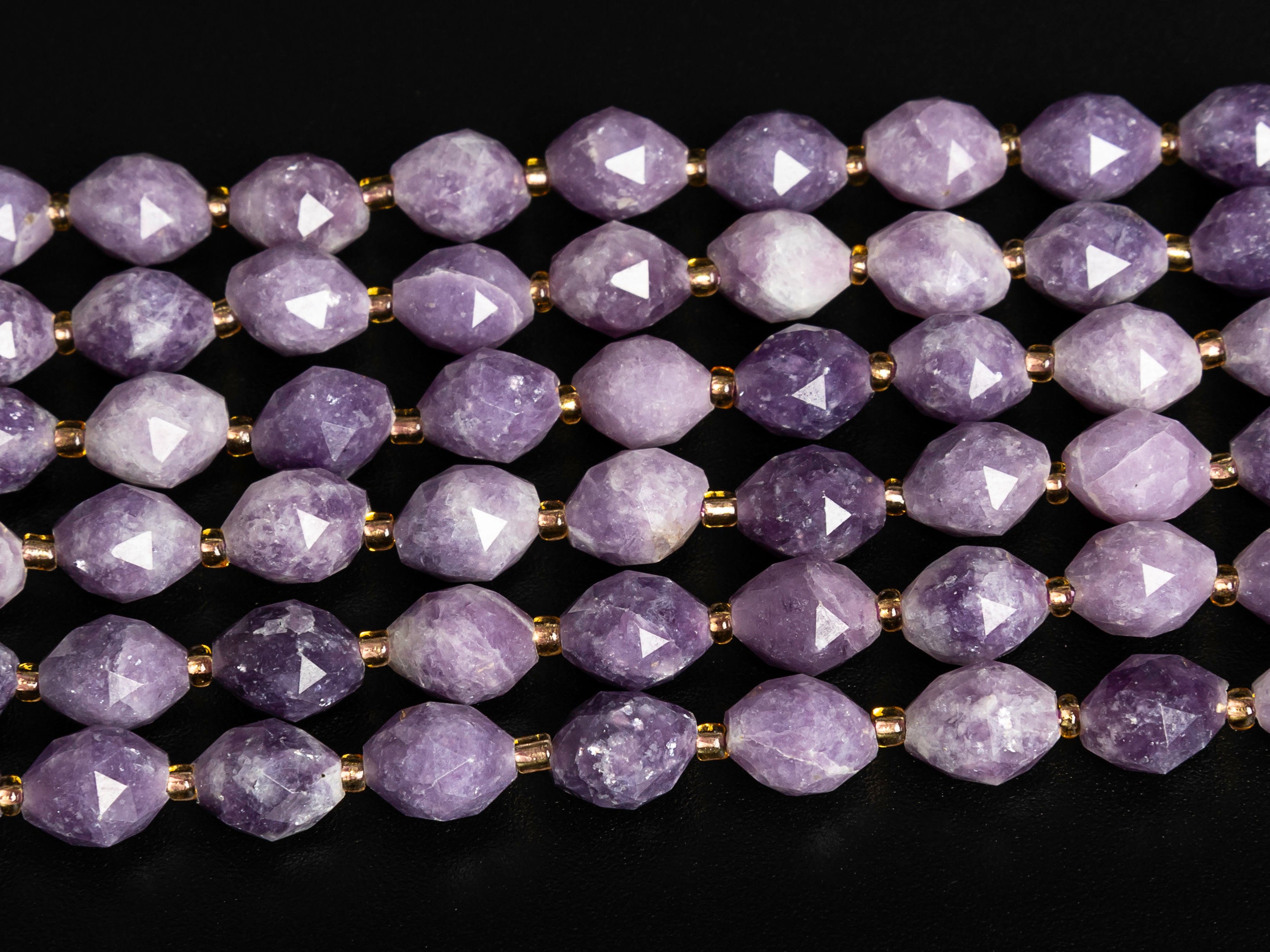 8mm Purple Lepidolite Beads Grade Aa Genuine Natural Gemstone Drum Barrel Rice Bead Loose Beads  15"/7.5" Bulk Lot Options