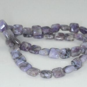 8x8mm Light Purple Lepidolite Gemstone Grade A Square Loose Beads 15.5 Inch Full Strand (90188404-668)