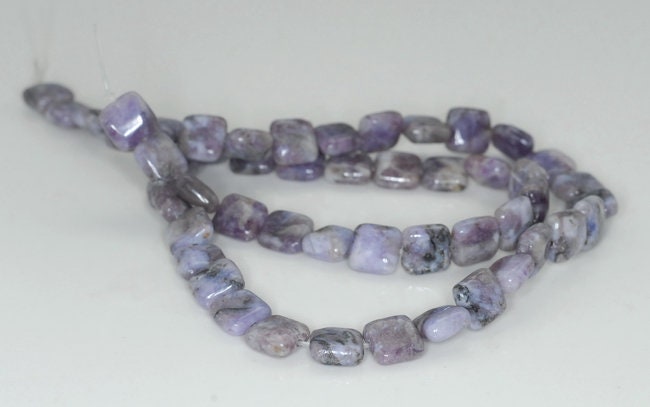 8x8mm Light Purple Lepidolite Gemstone Grade A Square Loose Beads 15.5 Inch Full Strand (90188404-668)
