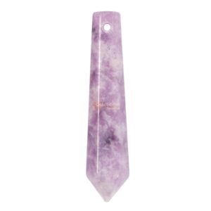 50mm Lepidolite Lithium Mica hexagonal pendant beads gemstone jewelry making crystal healing focal bead