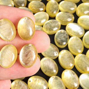 AA Grade Yellow Oval Golden Lepidolite Pendant Natural One of a Kind Gemstone