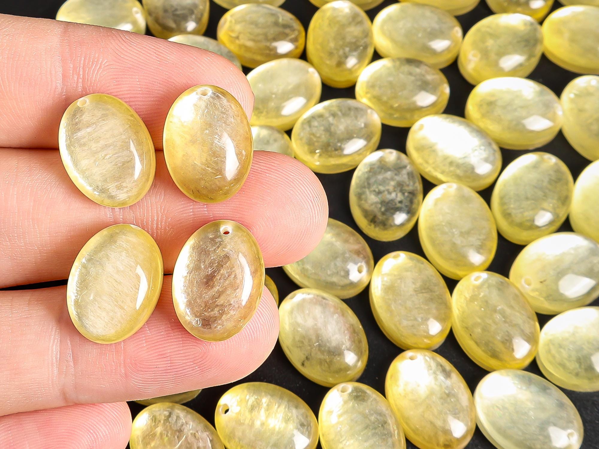 Aa Grade Yellow Oval Golden Lepidolite Pendant Natural One Of A Kind Gemstone