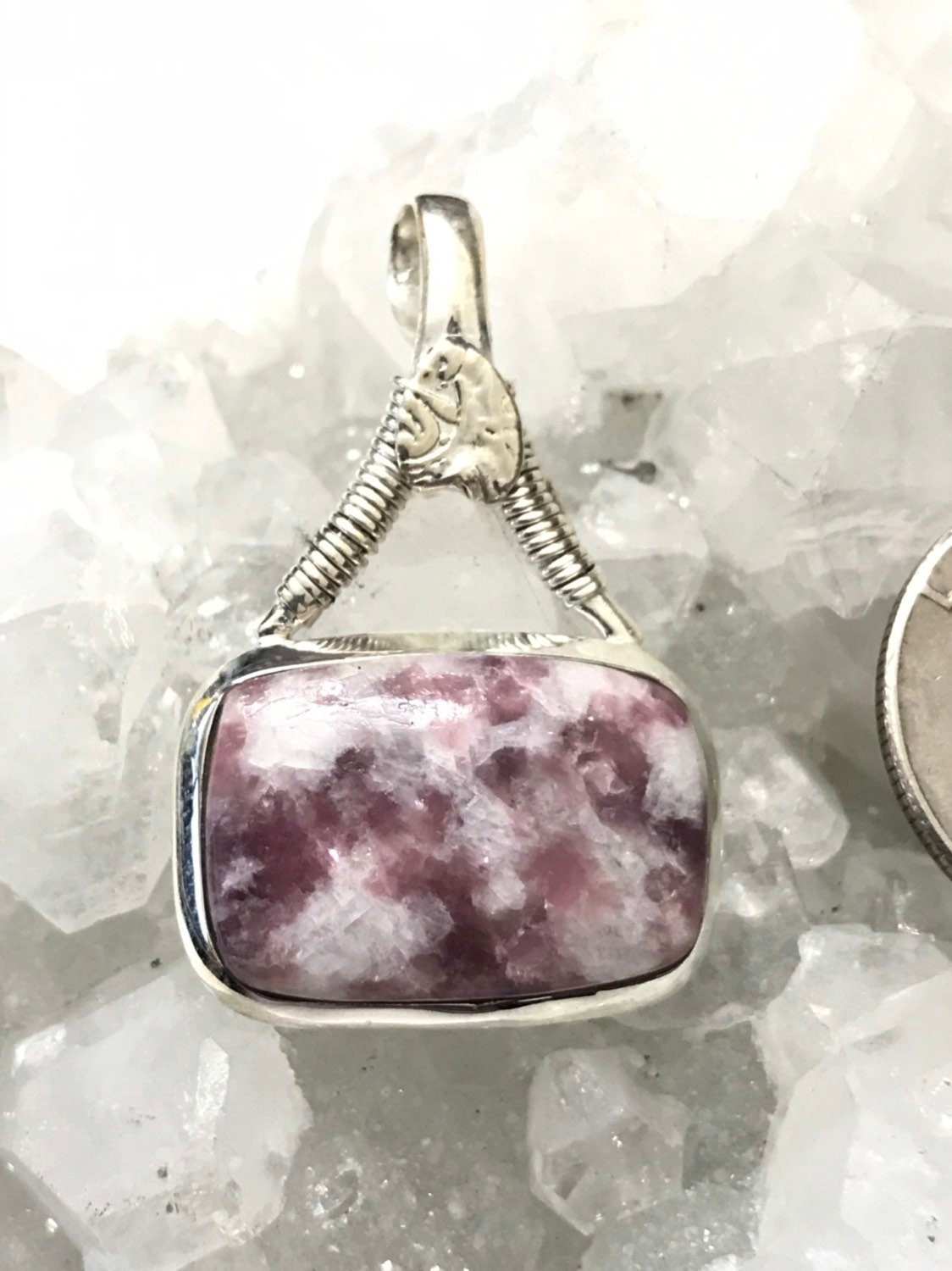 Abstract Lepidolite  Pendant