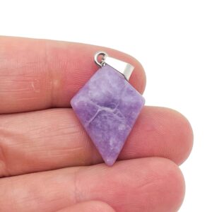Lepidolite Gemstone For Pendant - Triangle Geometric Gemstone Pendant - Natural Gemstone Jewelry - For Women Lucky Pendant - Nc1346