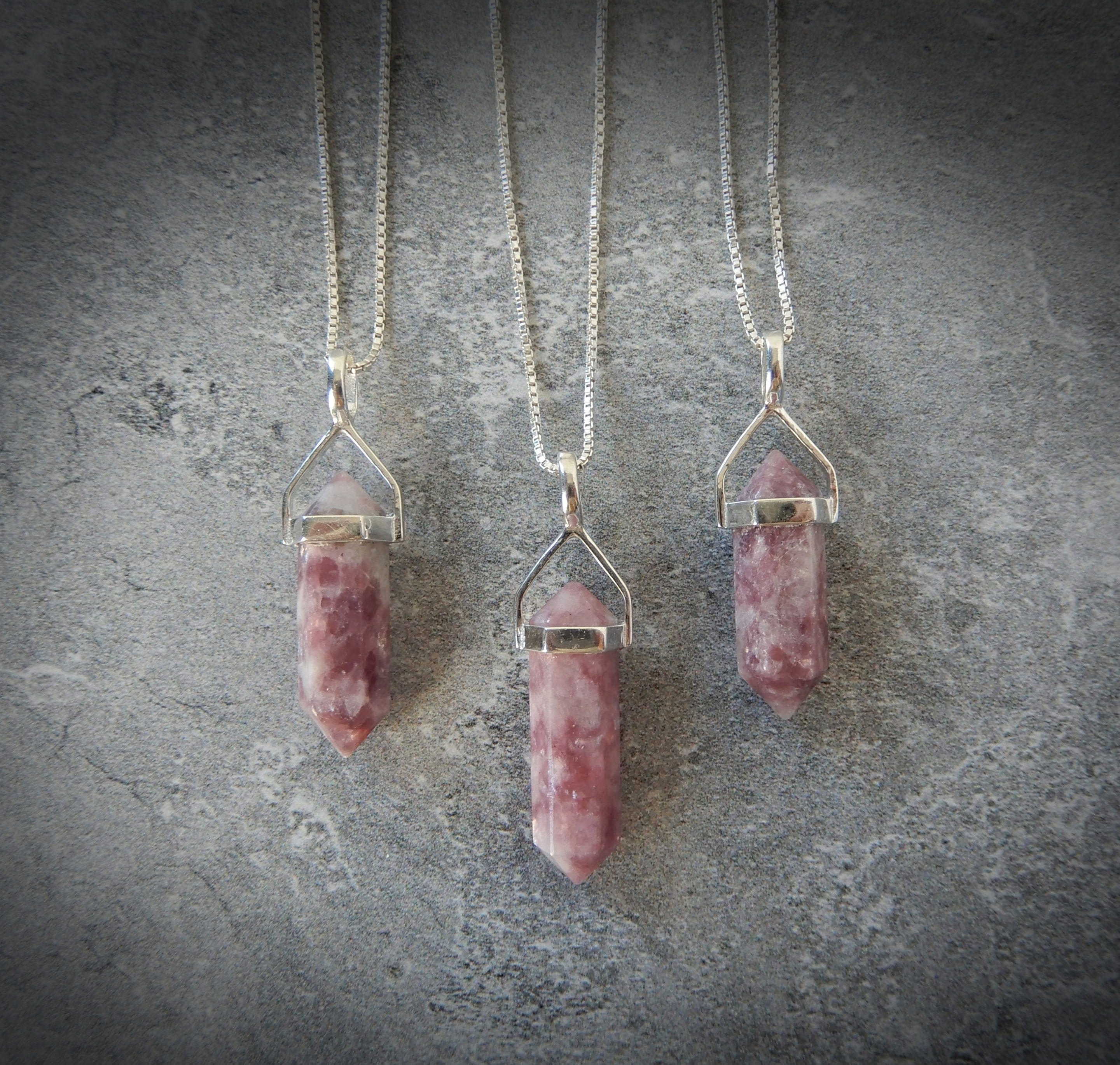 Genuine Lepidolite Point Pendant In Sterling Silver • Crystal Gemstone Points Sterling Silver • Healing Crystal • Gift For Crystal Lover