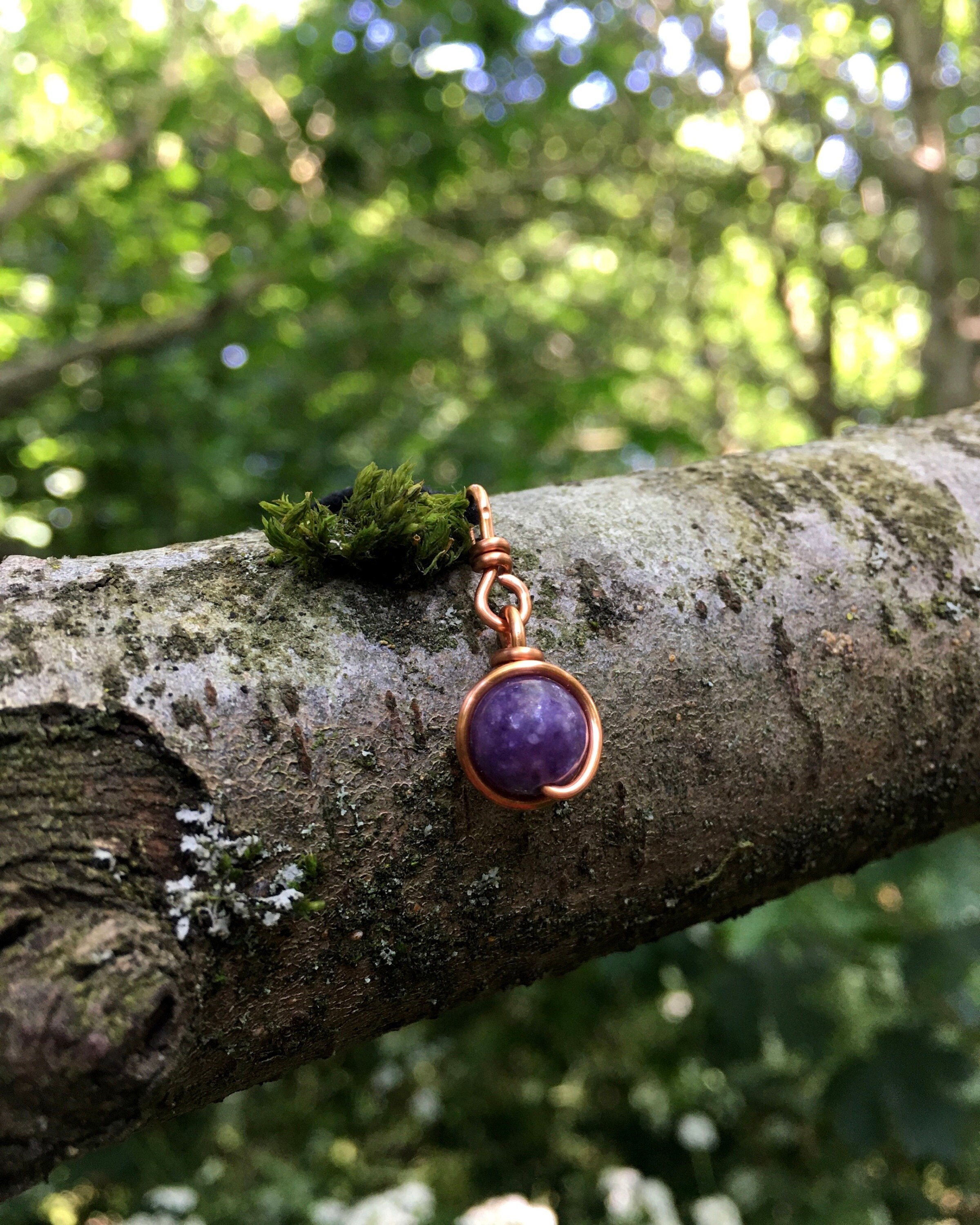 Handmade Lepidolite Pendant Necklace, Minimalist Gift