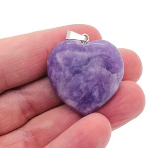 Lepidolite Heart Crystal Pendant - Crystal Pendant - Lepidolite Charms - Loose Stone - Reiki Crystal - Nc1138