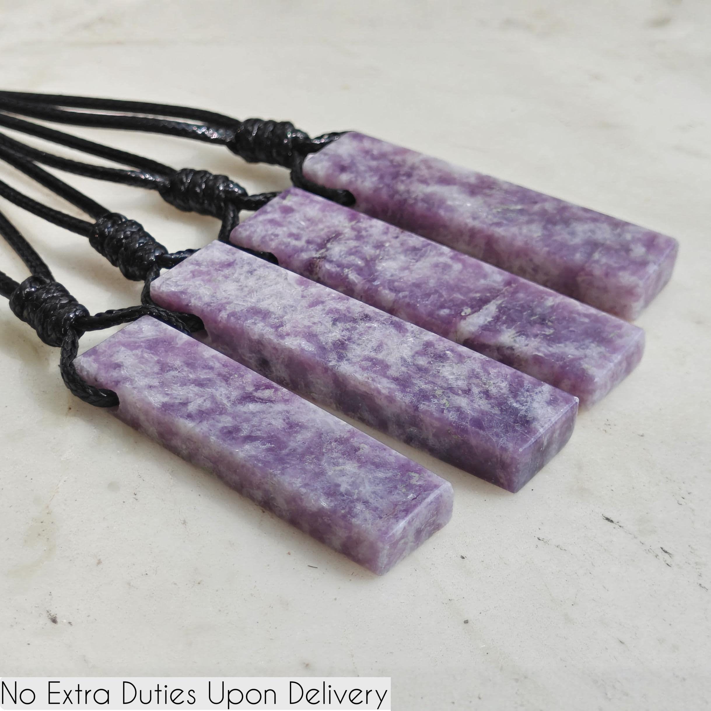 Lavender Lepidolite Pendant, Light Purple Crystal Bar Necklace, Spiritual Jewelry- Meditation Accessories & Anxiety Relief Items