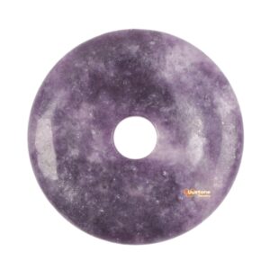 Lepidolite lithium mica 50mm peace donut disc lucky coin pendant crystal circle beads forJewelry Making