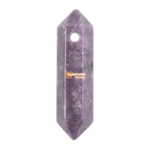 Lepidolite Lithium Mica crystal healing hexagonal point pendant focal bead