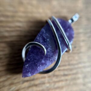 Lepidolite Mica In Sterling Silver Pendant