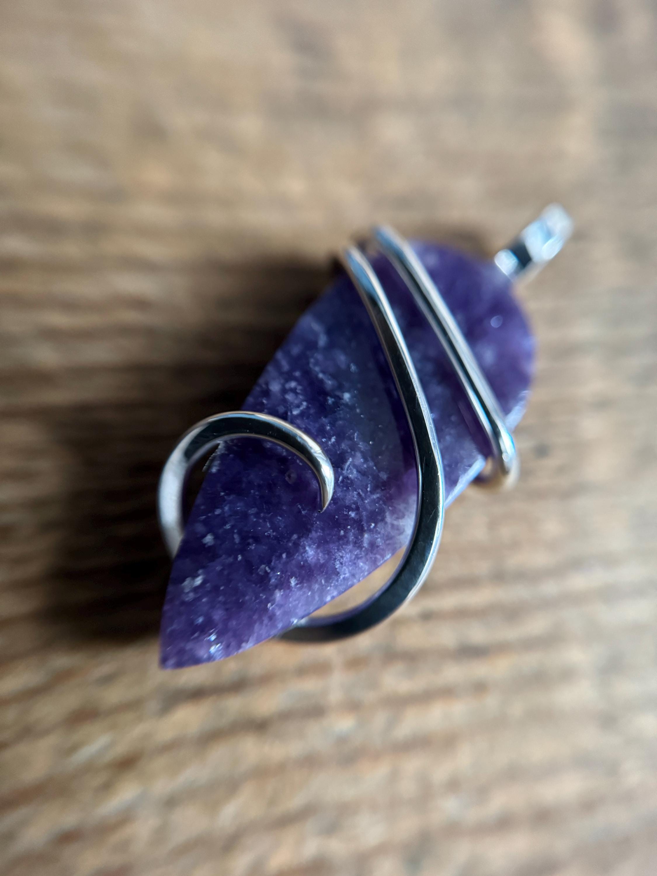 Lepidolite Mica In Sterling Silver Pendant