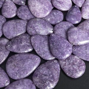 Natural Purple Lepidolite Pendant-teardrop Shape Lepidolite Top Drilled Cabochon Pendant