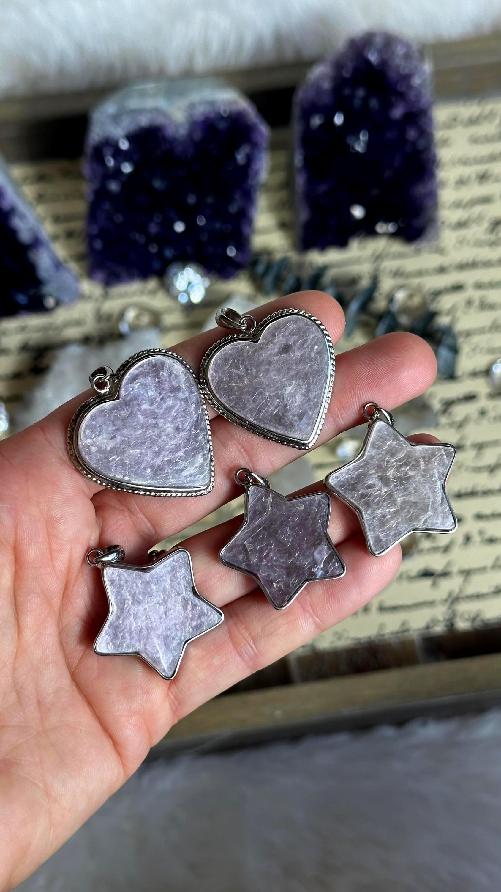 Lepidolite Pendant Necklace: .925 Sterling Silver