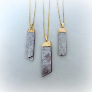 Lepidolite Necklace • Natural Lavender Stone • Gemstone Necklace • Lilac Stone Pendant • Healing Crystal Necklace • Affordable Gift